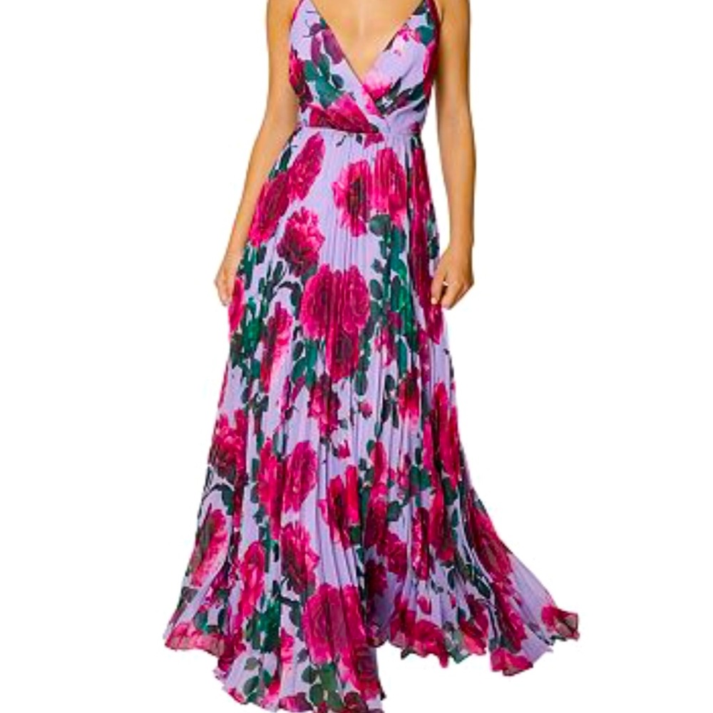 Rose Pleated Maxi Dress